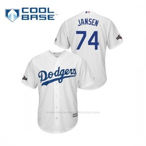 Camiseta Beisbol Hombre Los Angeles Dodgers Kenley Jansen 2019 Postseason Cool Base Blanco