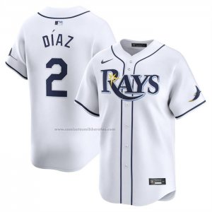 Camiseta Beisbol Hombre Tampa Bay Rays Yandy Diaz Primera Limited Blanco Camiseta Beisbol Hombre Tampa Bay Rays Yandy Diaz Primera Limited Blanco