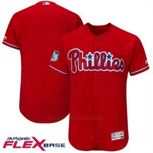Camiseta Beisbol Hombre Philadelphia Phillies Scarlet 2017 Entrenamiento de Primavera Flex Base