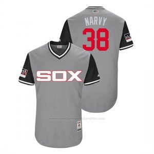 Camiseta Beisbol Hombre Chicago White Sox Omar Narvaez 2018 Llws Players Weekend Narvy Gris