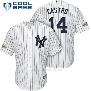 Camiseta Beisbol Hombre New York Yankees 2017 Postemporada Starlin Castro Blanco Cool Base