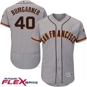 Camiseta Beisbol Hombre San Francisco Giants Madison Bumgarner Autentico Coleccion Flex Base Gris