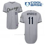 Camiseta Beisbol Hombre Chicago White Sox Luis Aparicio 11 Gris Cool Base