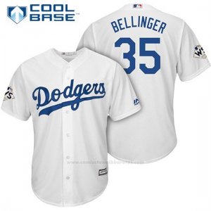 Camiseta Beisbol Hombre Los Angeles Dodgers 2017 World Series Cody Bellinger Blanco Cool Base