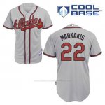 Camiseta Beisbol Hombre Atlanta Braves 22 Nick Markakis Gris Cool Base