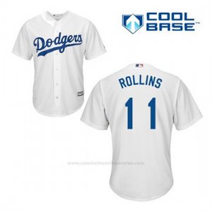 Camiseta Beisbol Hombre Los Angeles Dodgers Jimmy Rollins 11 Blanco 1ª Cool Base