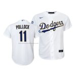 Camiseta Beisbol Nino Los Angeles Dodgers A.j. Pollock 2021 Gold Program Replica Blanco