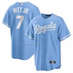 Camiseta Beisbol Hombre Kansas City Royals Bobby Witt Jr Alterno Replica Azul