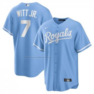 Camiseta Beisbol Hombre Kansas City Royals Bobby Witt Jr Alterno Replica Azul