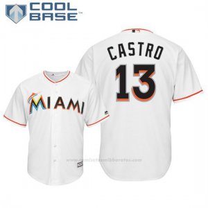Camiseta Beisbol Hombre Miami Marlins Starlin Castro Cool Base 1ª Blanco