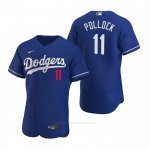 Camiseta Beisbol Hombre Los Angeles Dodgers A.j. Pollock Autentico 2020 Alterno Azul