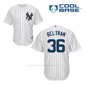 Camiseta Beisbol Hombre New York Yankees Carlos Beltran 36 Blanco 1ª Cool Base