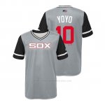 Camiseta Beisbol Nino Chicago White Sox Yoan Moncada 2018 Llws Players Weekend Yoyo Gris