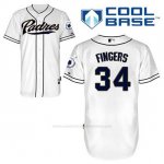 Camiseta Beisbol Hombre San Diego Padres Rollie Fingers 34 Blanco 1ª Cool Base