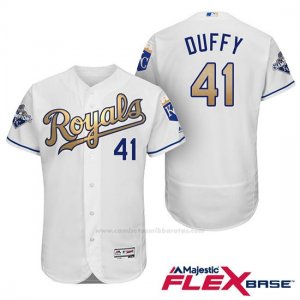 Camiseta Beisbol Hombre Kansas City Royals Campeones 41 Danny Duffy Flex Base Oros