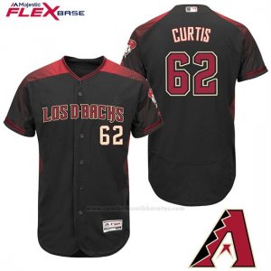 Camiseta Beisbol Hombre Arizona Diamondbacks 62 Zac Curtis Negro Hispanic Heritage Flex Base