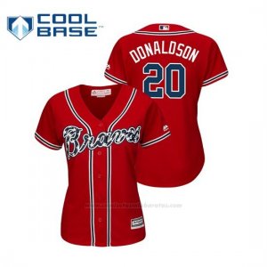 Camiseta Beisbol Mujer Atlanta Braves Josh Donaldson Cool Base Official Alternato Rojo