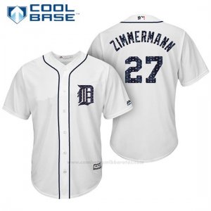 Camiseta Beisbol Hombre Detroit Tigers 2017 Estrellas y Rayas Jordan Zimmermann Blanco Cool Base