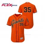 Camiseta Beisbol Hombre San Francisco Giants Brandon Crawford 150th Aniversario Patch Autentico Flex Base Naranja