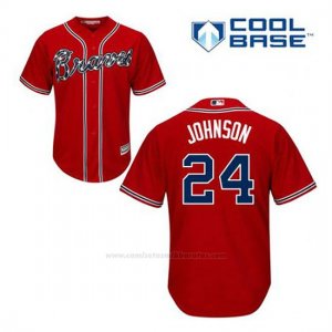 Camiseta Beisbol Hombre Atlanta Braves 24 Kelly Johnson Rojo Alterno Cool Base