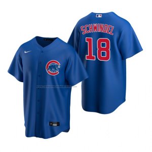 Camiseta Beisbol Hombre Chicago Cubs Frank Schwindel Replica Alterno Azul