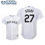 Camiseta Beisbol Nino Rockies Trevor Story Cool Base 1ª Replica Blanco