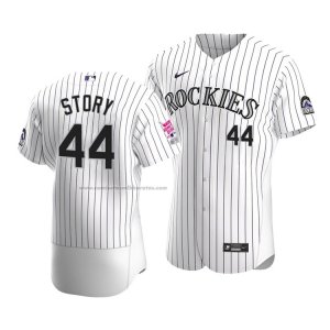 Camiseta Beisbol Hombre Colorado Rockies Trevor Story Primera Run Derby 2021 All Star Blanco