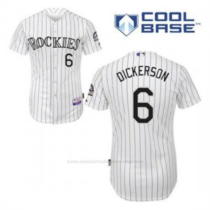 Camiseta Beisbol Hombre Colorado Rockies Corey Dickerson 6 Blanco 1ª Cool Base
