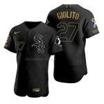 Camiseta Beisbol Hombre Chicago White Sox Lucas Giolito Negro 2021 Salute To Service