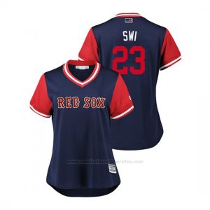 Camiseta Beisbol Mujer Boston Rojo Sox Blake Swihart 2018 Llws Players Weekend Swi Azul