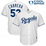 Camiseta Beisbol Hombre Kansas City Royals 53 Melky Cabrera Blancoplayer Cool Base