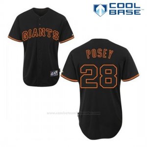 Camiseta Beisbol Hombre San Francisco Giants Buster Posey 28 Negro Fashion Cool Base