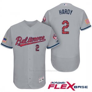 Camiseta Beisbol Hombre Baltimore Orioles 2017 Estrellas Y Rayas 2 J.j. Hardy Gris Flex Base