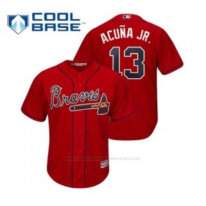 Camiseta Beisbol Hombre Atlanta Braves Ronald Acuna Jr. Cool Base Alternato 2019 Rojo