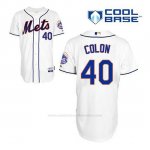 Camiseta Beisbol Hombre New York Mets Bartolo Colon 40 Blanco Alterno Cool Base