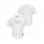 Camiseta Beisbol Hombre Tampa Bay Rays Andrew Kittredge 2019 Players Weekend Replica Blanco
