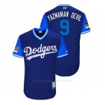 Camiseta Beisbol Hombre Los Angeles Dodgers Yasmani Grandal 2018 Llws Players Weekend Yazmanian Devil Royal