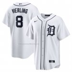 Camiseta Beisbol Hombre Detroit Tigers Matt Vierling Primera Replica Blanco