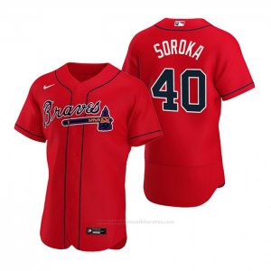 Camiseta Beisbol Hombre Atlanta Braves Mike Soroka Autentico Alterno 2020 Rojo