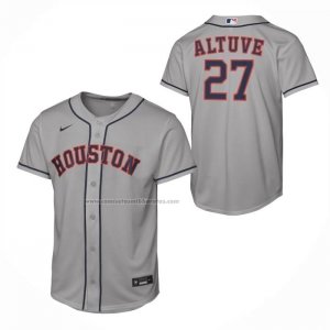 Camiseta Beisbol Nino Houston Astros Jose Altuve Segunda Replica Gris