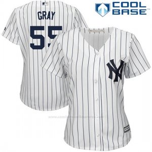 Camiseta Beisbol Mujer New York Yankees 55 Sonny Gris Blancoplayer Cool Base