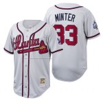 Camiseta Beisbol Hombre Atlanta Braves A.j. Minter Cooperstown Collection Autentico Blanco