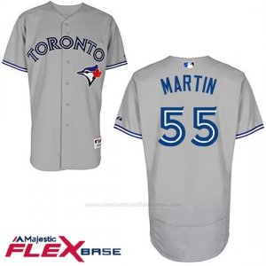 Camiseta Beisbol Hombre Toronto Blue Jays Russell Martin Autentico Coleccion Gris Flex Base