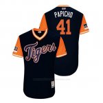 Camiseta Beisbol Hombre Detroit Tigers Victor Martinez 2018 Llws Players Weekend Papicho Azul