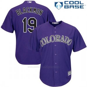 Camiseta Beisbol Hombre Colorado Rockies Charlie Negromon 19 Violeta Cool Base