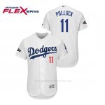Camiseta Beisbol Hombre Los Angeles Dodgers A.j. Pollock 2019 Postseason Flex Base Blanco