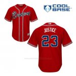 Camiseta Beisbol Hombre Atlanta Braves 23 David Justice Rojo Alterno Cool Base