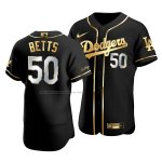 Camiseta Beisbol Hombre Los Angeles Dodgers Mookie Betts Golden Edition Autentico Negro