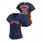 Camiseta Beisbol Mujer Houston Astros Justin Verlander 2020 Replica Alterno Azul