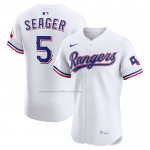 Camiseta Beisbol Hombre Texas Rangers Corey Seager Primera Elite Blanco